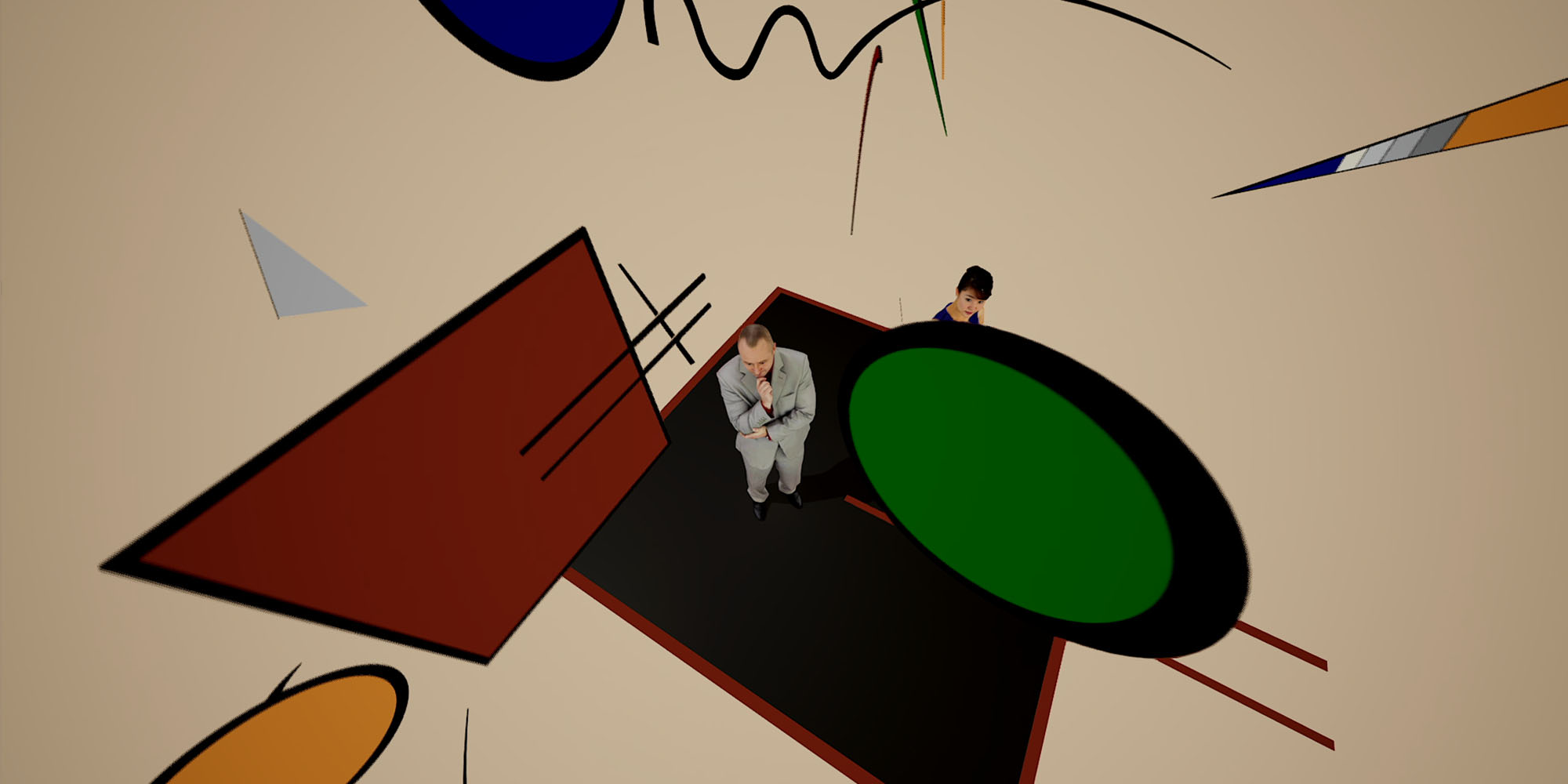 Installation Waltz of Shapes, in homage to Wassily Kandinsky