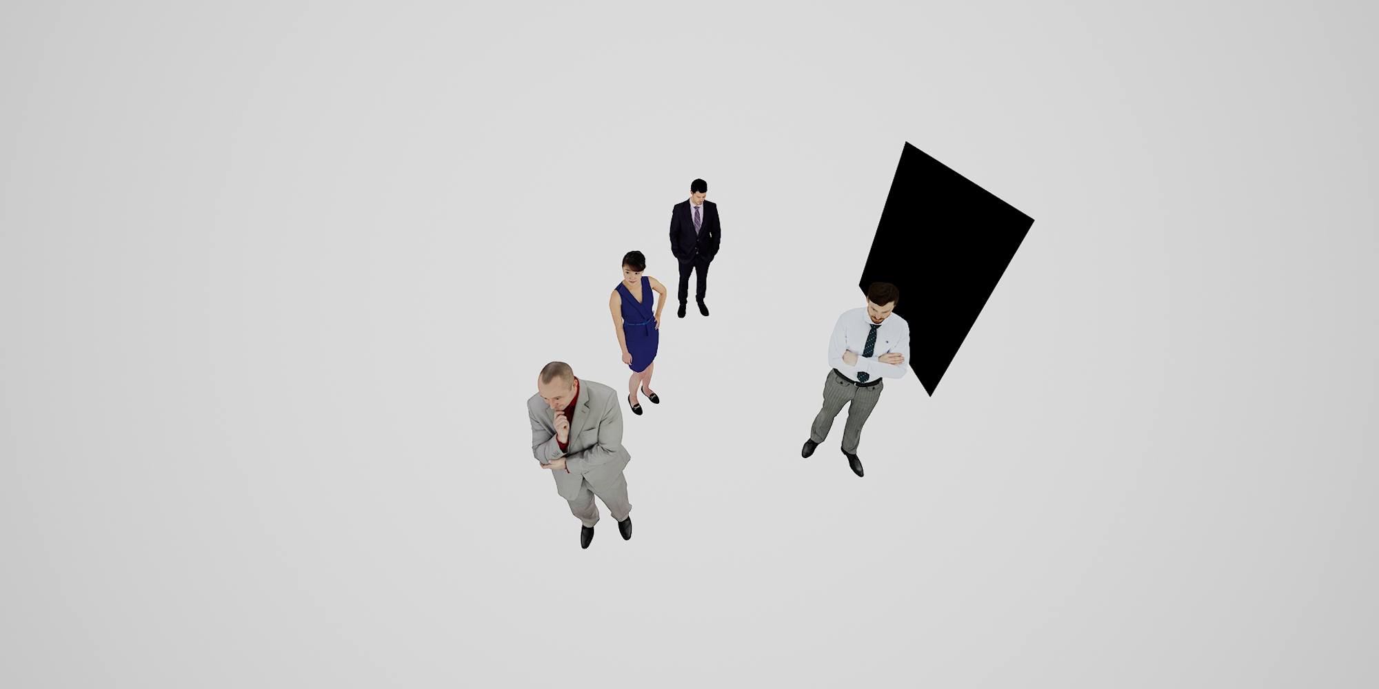 Installation Black Square in White Space, in homage to Kazimir Malevich
