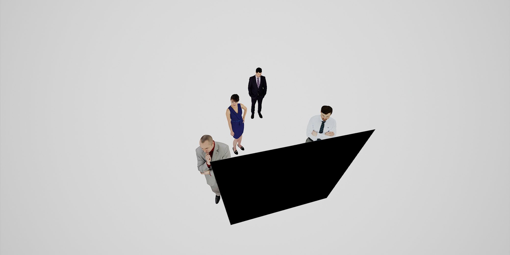 Installation Black Square in White Space, in homage to Kazimir Malevich
